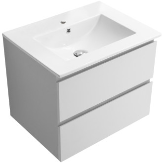 CERANO - Koupelnová skříňka Carole + keramické umyvadlo Todo - bílá matná - 61x50x46,5 cm