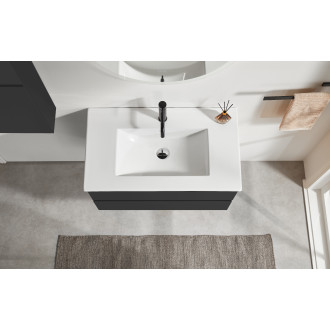 CERANO - Koupelnová skříňka Carole + keramické umyvadlo Todo - černá matná - 61x49,5x46,5 cm