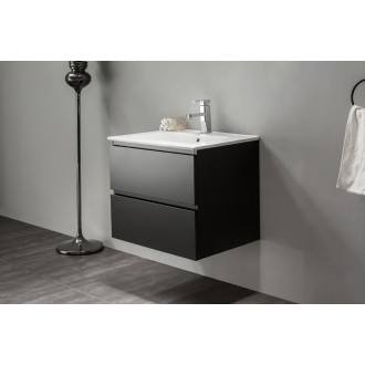 CERANO - Koupelnová skříňka Carole + keramické umyvadlo Todo - černá matná - 71x49,5x46,5 cm