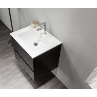 CERANO - Koupelnová skříňka Carole + keramické umyvadlo Todo - černá matná - 81x49,5x46,5 cm