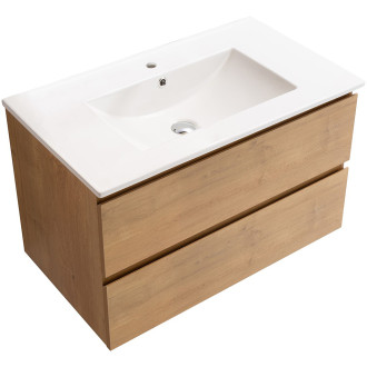 CERANO Koupelnová skříňka Carole+keramické umyvadlo Todo přírodní 100x49,8x46cm CER-476342