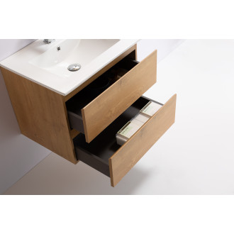 CERANO - Koupelnová skříňka Carole + keramické umyvadlo Todo - dub medový - 61x49,5x46,5 cm
