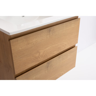 CERANO - Koupelnová skříňka Carole + keramické umyvadlo Todo - dub medový - 61x49,5x46,5 cm