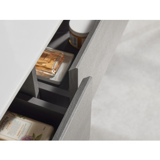 CERANO - Koupelnová skříňka Carole s deskou pod umyvadlo - 18 mm - betonově šedá - 161x49,8x46,5 cm