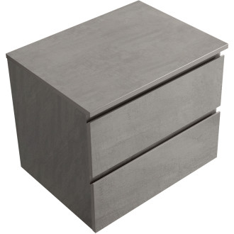CERANO - Koupelnová skříňka Carole + deska pod umyvadlo Navira Slim - 18 mm - betonově šedá - 60x49,8x46 cm