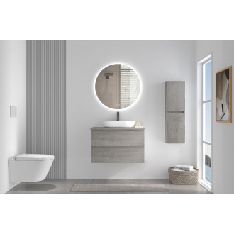 CERANO - Koupelnová skříňka Carole s deskou pod umyvadlo - 18 mm - betonově šedá - 81x49,8x46,5 cm