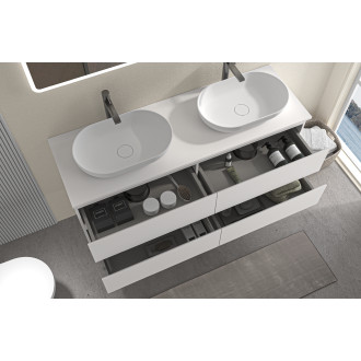 CERANO Koupelnová skříňka Carole s deskou pod umyvadlo bílá matná 120x49,8x46cm CER-476351