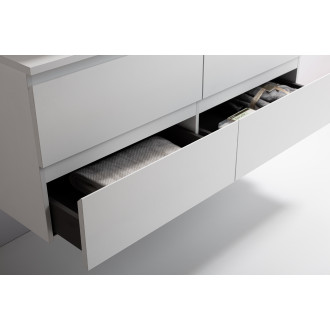 CERANO Koupelnová skříňka Carole s deskou pod umyvadlo bílá matná 120x49,8x46cm CER-476351