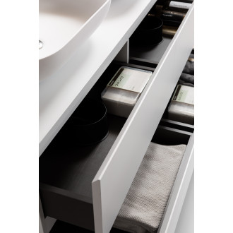 CERANO Koupelnová skříňka Carole s deskou pod umyvadlo bílá matná 120x49,8x46cm CER-476351