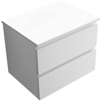 CERANO - Koupelnová skříňka Carole + deska pod umyvadlo Navira Slim - 18 mm - bílá matná - 60x49,8x46 cm
