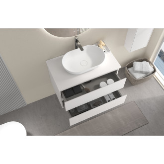 CERANO - Koupelnová skříňka Carole s deskou pod umyvadlo - 18 mm - bílá matná - 81x49,8x46,5 cm