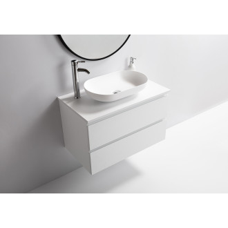 CERANO - Koupelnová skříňka Carole s deskou pod umyvadlo - 18 mm - bílá matná - 81x49,8x46,5 cm