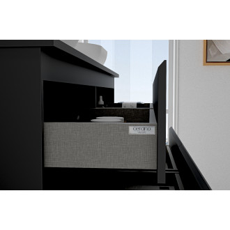 CERANO - Koupelnová skříňka Carole s deskou pod umyvadlo - 18 mm - černá matná - 120x49,8x46,5 cm