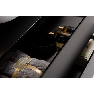 CERANO - Koupelnová skříňka Carole s deskou pod umyvadlo - 18 mm - černá matná - 141x49,8x46,5 cm