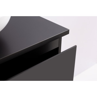 CERANO - Koupelnová skříňka Carole s deskou pod umyvadlo - 18 mm - černá matná - 71x49,8x46,5 cm