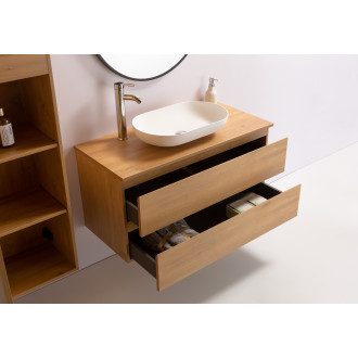 CERANO - Koupelnová skříňka Carole s deskou pod umyvadlo - 18 mm - dub medový - 101x49,8x46,5 cm