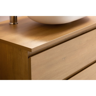 CERANO - Koupelnová skříňka Carole s deskou pod umyvadlo - 18 mm - dub medový - 101x49,8x46,5 cm