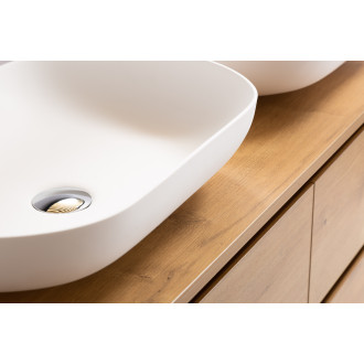 CERANO - Koupelnová skříňka Carole s deskou pod umyvadlo - 18 mm - dub medový - 141x49,8x46,5 cm