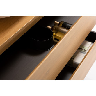 CERANO - Koupelnová skříňka Carole s deskou pod umyvadlo - 18 mm - dub medový - 141x49,8x46,5 cm