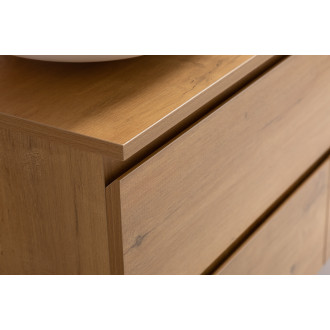 CERANO - Koupelnová skříňka Carole s deskou pod umyvadlo - 18 mm - dub medový - 141x49,8x46,5 cm