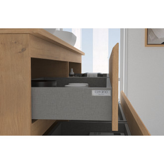 CERANO - Koupelnová skříňka Carole s deskou pod umyvadlo - 18 mm - dub medový - 161x49,8x46,5 cm