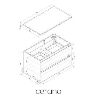CERANO - Koupelnová skříňka Carole s deskou pod umyvadlo - 18 mm - dub medový - 81x49,8x46,5 cm