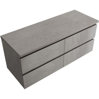 CERANO - Koupelnová skříňka Carole - betonově šedá + deska pod umyvadlo Navira Pro - 36 mm - 120x51,6x46 cm