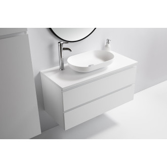 CERANO - Koupelnová skříňka Carole s deskou pod umyvadlo - 36 mm - bílá matná - 101x51,6x46,5 cm