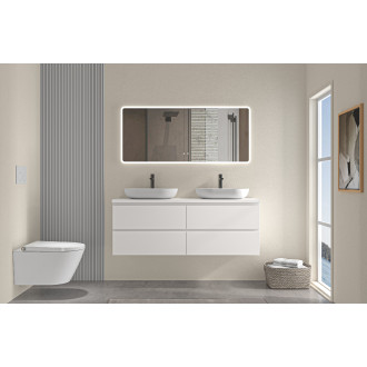 CERANO - Koupelnová skříňka Carole s deskou pod umyvadlo - 36 mm - bílá matná - 121x51,6x46,5 cm