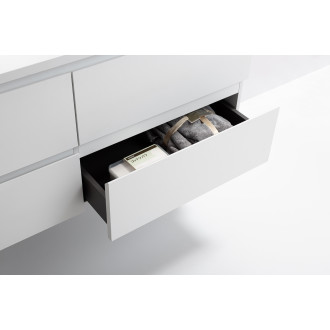 CERANO - Koupelnová skříňka Carole s deskou pod umyvadlo - 36 mm - bílá matná - 121x51,6x46,5 cm