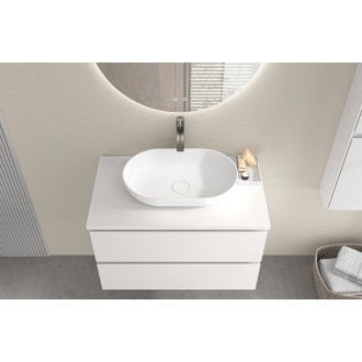 CERANO - Koupelnová skříňka Carole s deskou pod umyvadlo - 36 mm - bílá matná - 71x51,6x46,5 cm