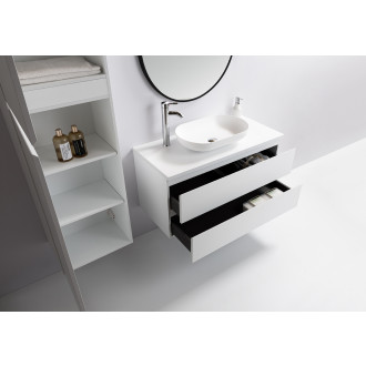 CERANO - Koupelnová skříňka Carole s deskou pod umyvadlo - 36 mm - bílá matná - 81x51,6x46,5 cm