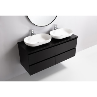 CERANO - Koupelnová skříňka Carole s deskou pod umyvadlo - 36 mm - černá matná - 121x51,6x46,5 cm