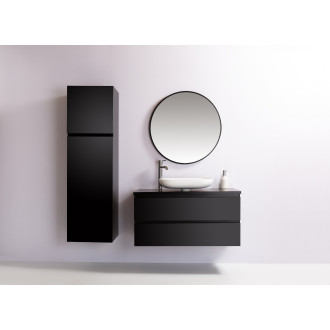 CERANO - Koupelnová skříňka Carole s deskou pod umyvadlo - 36 mm - černá matná - 81x51,6x46,5 cm