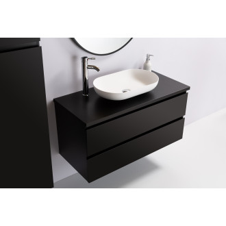 CERANO - Koupelnová skříňka Carole s deskou pod umyvadlo - 36 mm - černá matná - 81x51,6x46,5 cm