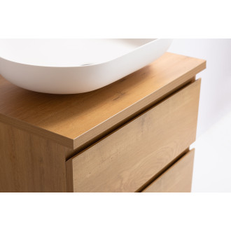 CERANO - Koupelnová skříňka Carole s deskou pod umyvadlo - 36 mm - dub medový - 61x51,6x46,5 cm