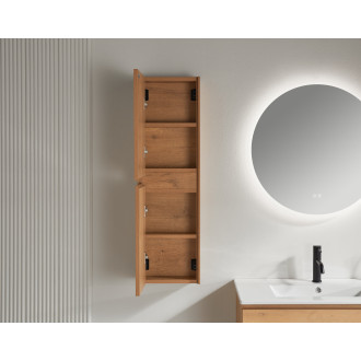 CERANO - Koupelnová skříňka Noira - vysoká - dub medový - 30x100x15 cm