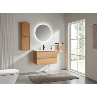 CERANO - Koupelnová skříňka Noira - vysoká - dub medový - 30x100x15 cm