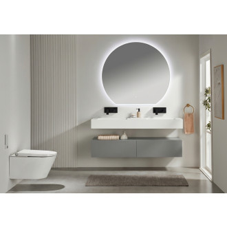 CERANO - Koupelnová skříňka pod nástěnné umyvadlo/doplňková Noira  - šedá matná - 150x43x28 cm