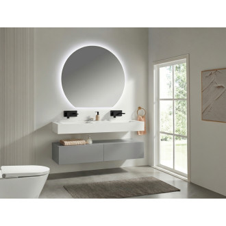 CERANO - Koupelnová skříňka pod nástěnné umyvadlo/doplňková Noira  - šedá matná - 150x43x28 cm