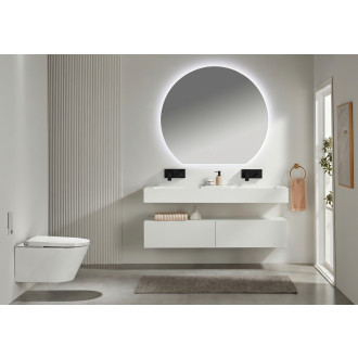 CERANO - Koupelnová skříňka pod nástěnné umyvadlo/doplňková Noira - bílá matná - 150x43x28 cm