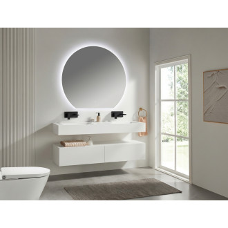 CERANO - Koupelnová skříňka pod nástěnné umyvadlo/doplňková Noira - bílá matná - 150x43x28 cm