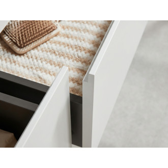 CERANO - Koupelnová skříňka pod nástěnné umyvadlo/doplňková Noira - bílá matná - 150x43x28 cm