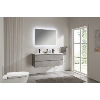 CERANO - Koupelnová skříňka pod umyvadlo Carole - betonově šedá - 158x48x45 cm