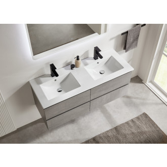 CERANO - Koupelnová skříňka pod umyvadlo Carole - betonově šedá - 158x48x45 cm