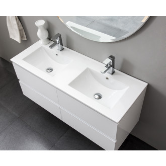 CERANO - Koupelnová skříňka pod umyvadlo Carole - bílá matná - 158x48x45 cm