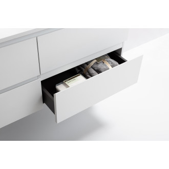 CERANO - Koupelnová skříňka pod umyvadlo Carole - bílá matná - 158x48x45 cm