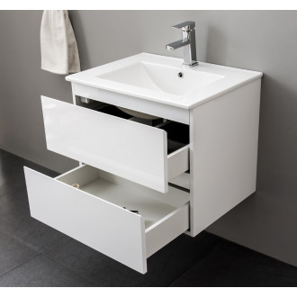 CERANO - Koupelnová skříňka pod umyvadlo Carole - bílá matná - 69x48x45 cm