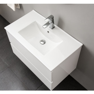 CERANO - Koupelnová skříňka pod umyvadlo Carole - bílá matná - 79x48x45 cm