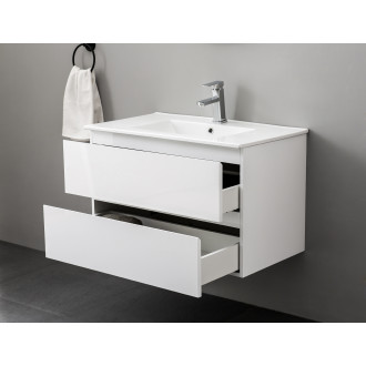 CERANO - Koupelnová skříňka pod umyvadlo Carole - bílá matná - 79x48x45 cm